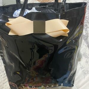 Ted Baker Black Tote with Cream Bow